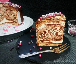 Zebrakuchen mit Nougat