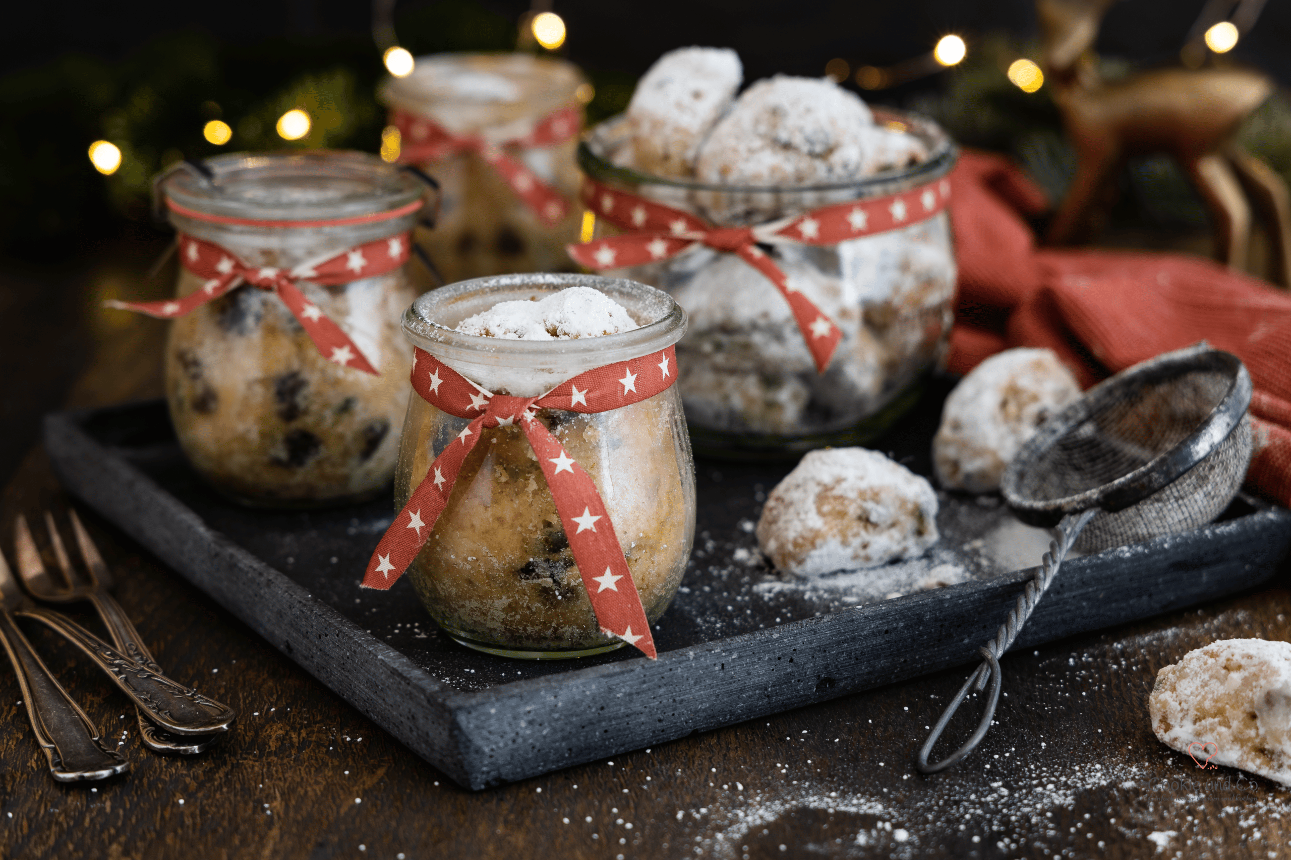 Quarkstollen-Konfekt und Stolle im Glas