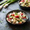 Griechischer Reissalat mit Feta, Tomaten und Gurke