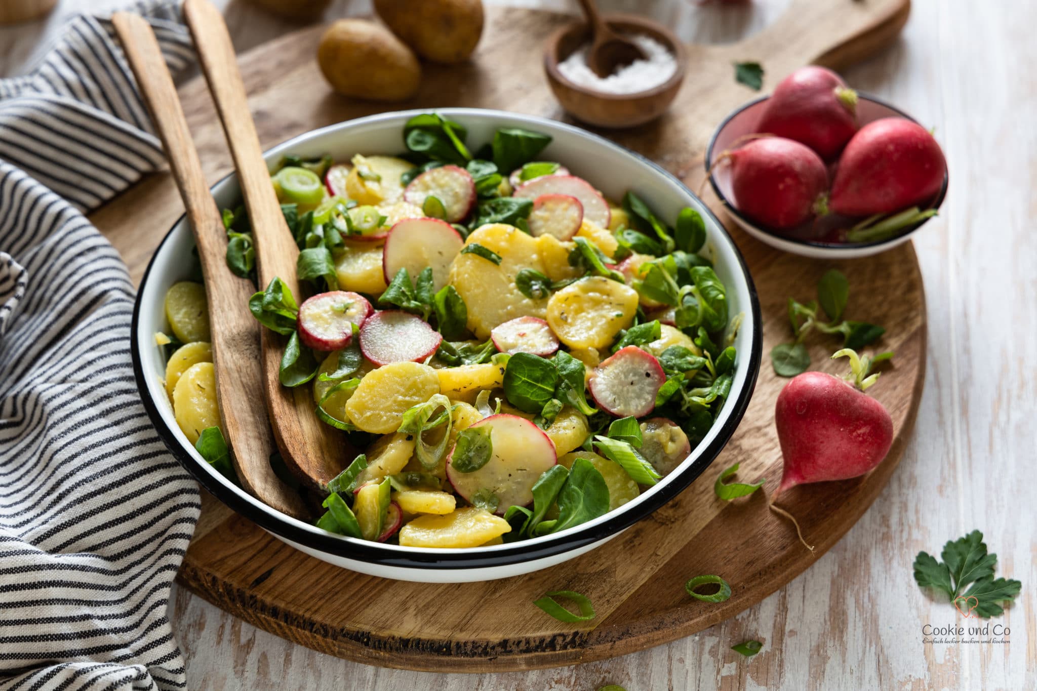 Kartoffelsalat mit Radieschen & Feldsalat