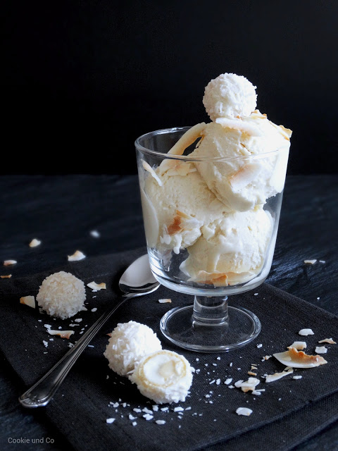 Raffaello Eis mit weißer Schokolade