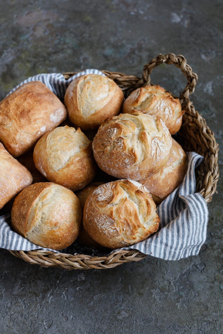 No-Knead-Brötchen ohne Kneten.